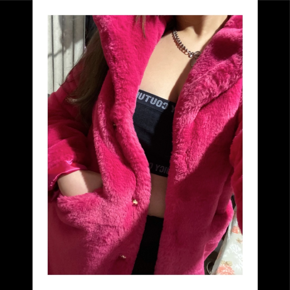Rare Juicy couture  fuchsia faux furr coat💞